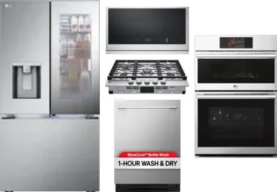 5 Piece Package Includes Refrigerator, Cooktop, Wall Oven, Microwave And Dishwasher