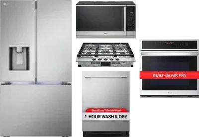 5 Piece Package Includes Refrigerator, Cooktop, Wall Oven, Microwave And Dishwasher