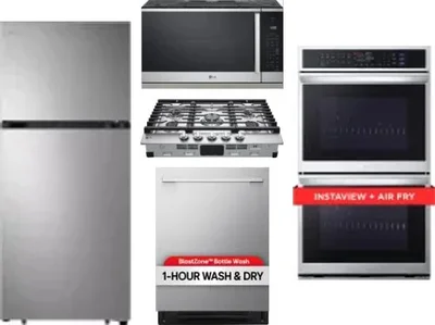 5 Piece Package Includes Refrigerator, Cooktop, Wall Oven, Microwave And Dishwasher