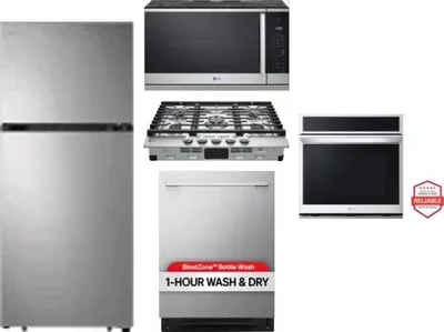 5 Piece Package Includes Refrigerator, Cooktop, Wall Oven, Microwave And Dishwasher