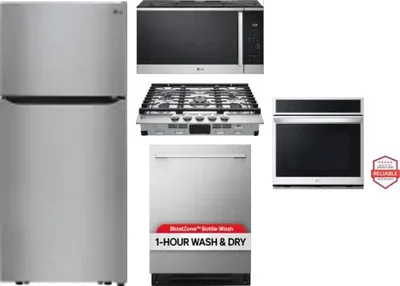 5 Piece Package Includes Refrigerator, Cooktop, Wall Oven, Microwave And Dishwasher