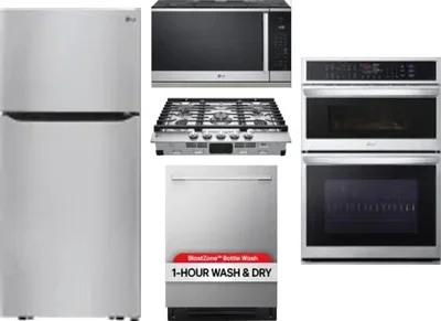5 Piece Package Includes Refrigerator, Cooktop, Wall Oven, Microwave And Dishwasher