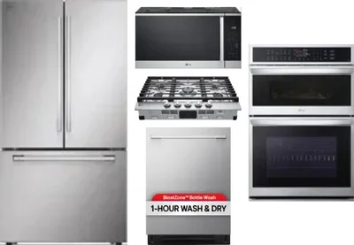 5 Piece Package Includes Refrigerator, Cooktop, Wall Oven, Microwave And Dishwasher