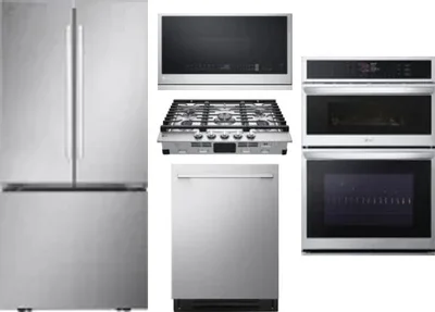 5 Piece Package Includes Refrigerator, Cooktop, Wall Oven, Microwave And Dishwasher