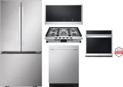 5 Piece Package Includes Refrigerator, Cooktop, Wall Oven, Microwave And Dishwasher
