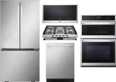 5 Piece Package Includes Refrigerator, Cooktop, Wall Oven, Microwave And Dishwasher