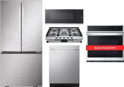 5 Piece Package Includes Refrigerator, Cooktop, Wall Oven, Microwave And Dishwasher