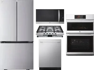 5 Piece Package Includes Refrigerator, Cooktop, Wall Oven, Microwave And Dishwasher