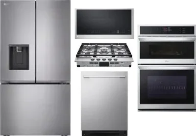5 Piece Package Includes Refrigerator, Cooktop, Wall Oven, Microwave And Dishwasher