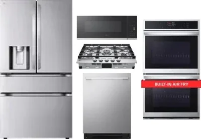5 Piece Package Includes Refrigerator, Cooktop, Wall Oven, Microwave And Dishwasher