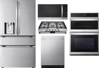 5 Piece Package Includes Refrigerator, Cooktop, Wall Oven, Microwave And Dishwasher