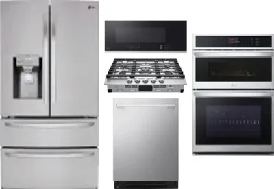 5 Piece Package Includes Refrigerator, Cooktop, Wall Oven, Microwave And Dishwasher