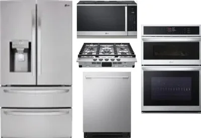 5 Piece Package Includes Refrigerator, Cooktop, Wall Oven, Microwave And Dishwasher