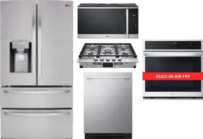 5 Piece Package Includes Refrigerator, Cooktop, Wall Oven, Microwave And Dishwasher