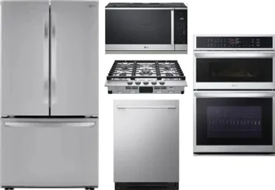 5 Piece Package Includes Refrigerator, Cooktop, Wall Oven, Microwave And Dishwasher