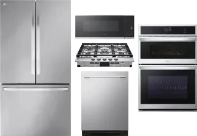 5 Piece Package Includes Refrigerator, Cooktop, Wall Oven, Microwave And Dishwasher