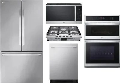 5 Piece Package Includes Refrigerator, Cooktop, Wall Oven, Microwave And Dishwasher