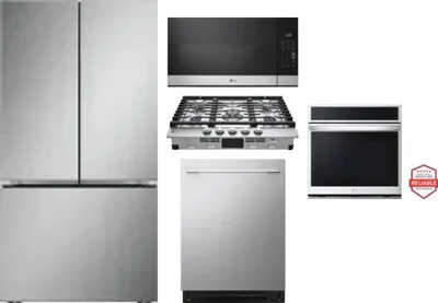 5 Piece Package Includes Refrigerator, Cooktop, Wall Oven, Microwave And Dishwasher