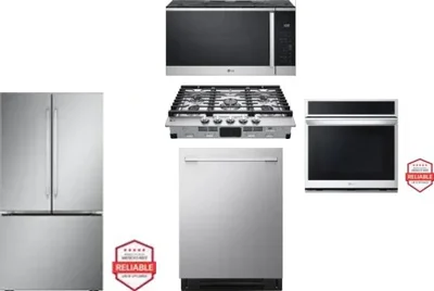 5 Piece Package Includes Refrigerator, Cooktop, Wall Oven, Microwave And Dishwasher