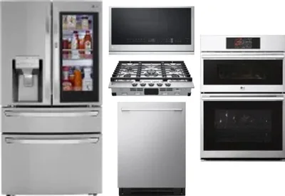 5 Piece Package Includes Refrigerator, Cooktop, Wall Oven, Microwave And Dishwasher