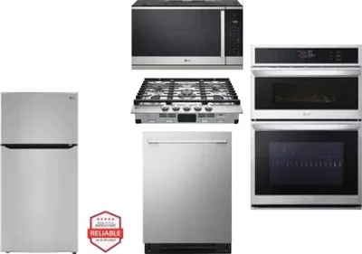 5 Piece Package Includes Refrigerator, Cooktop, Wall Oven, Microwave And Dishwasher