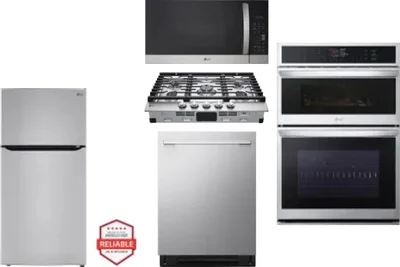 5 Piece Package Includes Refrigerator, Cooktop, Wall Oven, Microwave And Dishwasher
