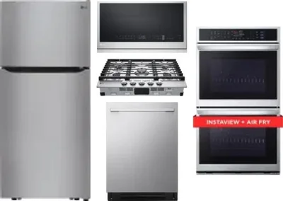 5 Piece Package Includes Refrigerator, Cooktop, Wall Oven, Microwave And Dishwasher