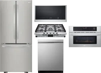 5 Piece Package Includes Refrigerator, Cooktop, Wall Oven, Microwave And Dishwasher