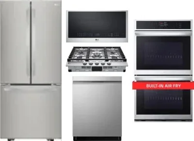5 Piece Package Includes Refrigerator, Cooktop, Wall Oven, Microwave And Dishwasher