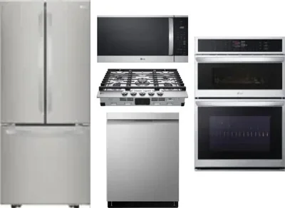 5 Piece Package Includes Refrigerator, Cooktop, Wall Oven, Microwave And Dishwasher