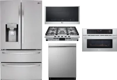 5 Piece Package Includes Refrigerator, Cooktop, Wall Oven, Microwave And Dishwasher