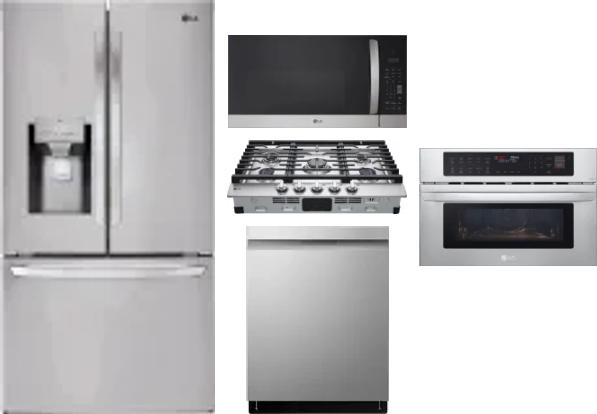 5 Piece Package Includes Refrigerator, Cooktop, Wall Oven, Microwave And Dishwasher