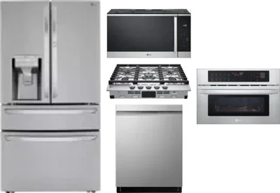 5 Piece Package Includes Refrigerator, Cooktop, Wall Oven, Microwave And Dishwasher