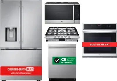 5 Piece Package Includes Refrigerator, Cooktop, Wall Oven, Microwave And Dishwasher