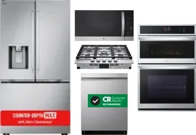 5 Piece Package Includes Refrigerator, Cooktop, Wall Oven, Microwave And Dishwasher
