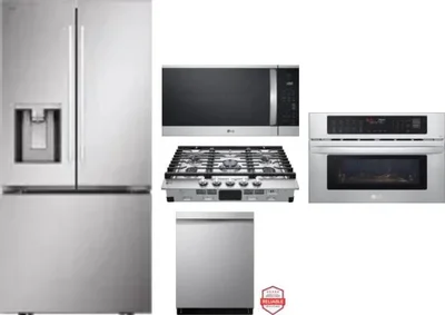 5 Piece Package Includes Refrigerator, Cooktop, Wall Oven, Microwave And Dishwasher