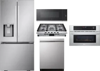 5 Piece Package Includes Refrigerator, Cooktop, Wall Oven, Microwave And Dishwasher
