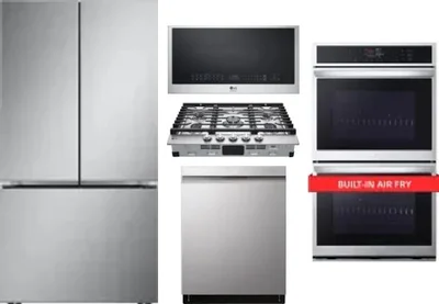 5 Piece Package Includes Refrigerator, Cooktop, Wall Oven, Microwave And Dishwasher