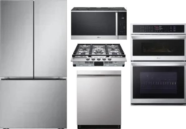 5 Piece Package Includes Refrigerator, Cooktop, Wall Oven, Microwave And Dishwasher