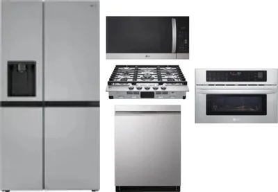 5 Piece Package Includes Refrigerator, Cooktop, Wall Oven, Microwave And Dishwasher