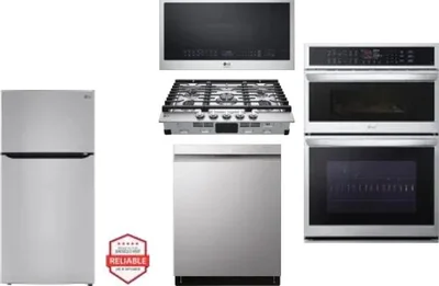 5 Piece Package Includes Refrigerator, Cooktop, Wall Oven, Microwave And Dishwasher