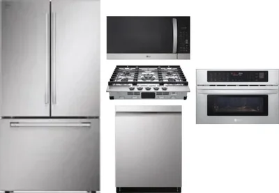 5 Piece Package Includes Refrigerator, Cooktop, Wall Oven, Microwave And Dishwasher