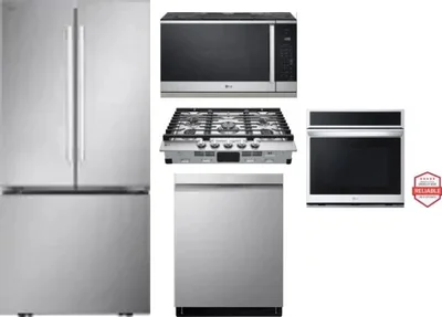 5 Piece Package Includes Refrigerator, Cooktop, Wall Oven, Microwave And Dishwasher