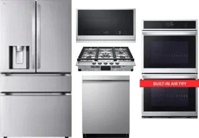 5 Piece Package Includes Refrigerator, Cooktop, Wall Oven, Microwave And Dishwasher