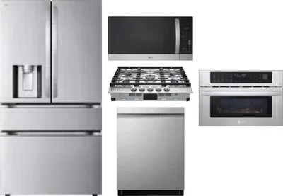 5 Piece Package Includes Refrigerator, Cooktop, Wall Oven, Microwave And Dishwasher