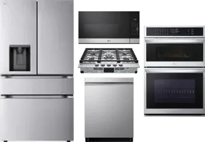 5 Piece Package Includes Refrigerator, Cooktop, Wall Oven, Microwave And Dishwasher