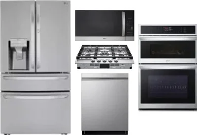 5 Piece Package Includes Refrigerator, Cooktop, Wall Oven, Microwave And Dishwasher