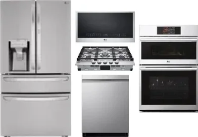 5 Piece Package Includes Refrigerator, Cooktop, Wall Oven, Microwave And Dishwasher