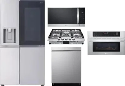 5 Piece Package Includes Refrigerator, Cooktop, Wall Oven, Microwave And Dishwasher