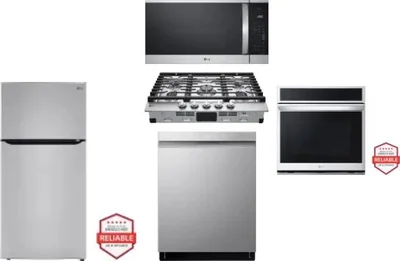 5 Piece Package Includes Refrigerator, Cooktop, Wall Oven, Microwave And Dishwasher